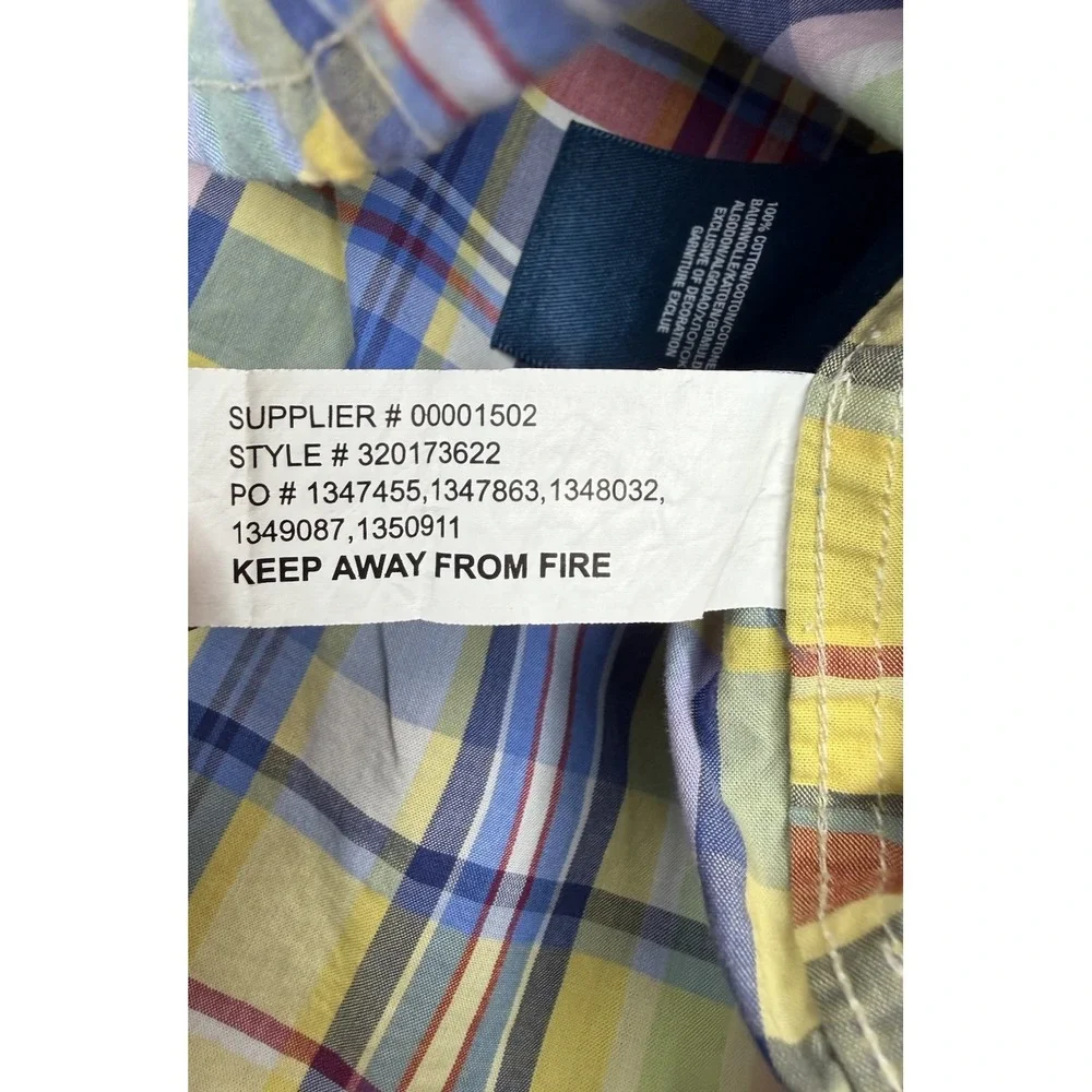Ralph Lauren Boys 9M Plaid Long Sleeve Button-Up Shirt 100% Cotton Logo